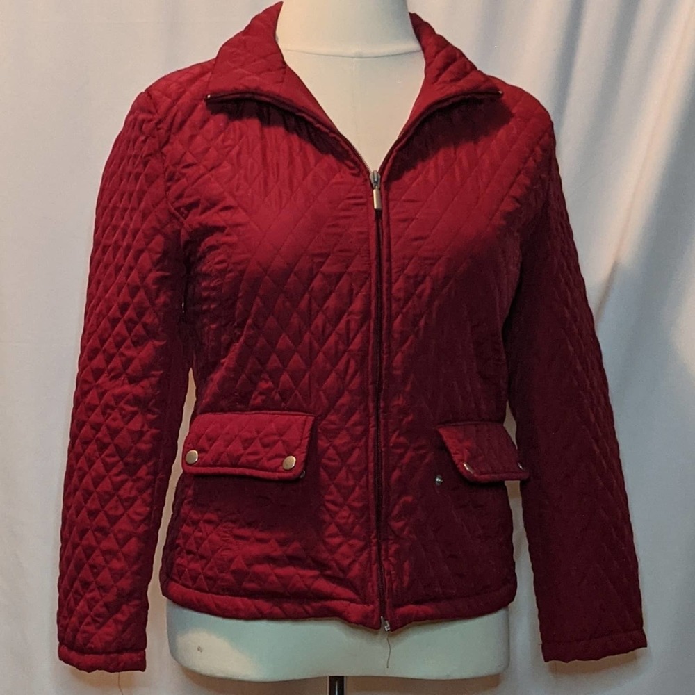 Jane Ashley Quilted Jacket Burgundy